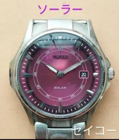 BI11　セイコー・ワイヤード　ソーラー時計　稼働品　日付つき　②