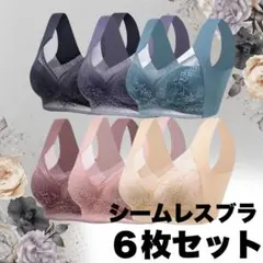 6枚セット　シームレス レースブラ ノンワイヤー　まとめ売り　 2L XXL