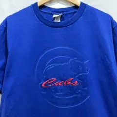 希少 Lee SPORT シカゴ カブス 刺繍ロゴ エンボス Tシャツ MLB