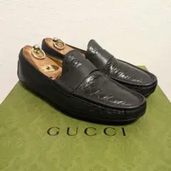 美品 GUCCI ローファー GG レザー 41 1/2 厚底 GUCCI グッチ 669819 GG ダブルG シェリーライン ラバーソール レザー