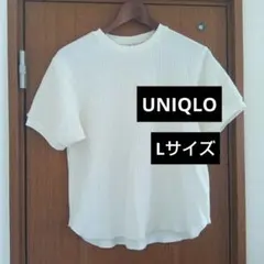 ユニクロ　ワッフルクルーネックt　L