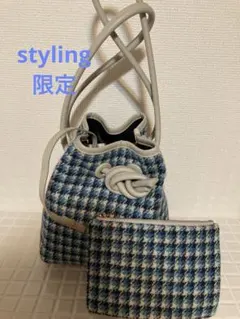 VASIC 巾着バッグ 千鳥格子柄　styling限定