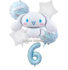 誕生日　シナモロール　バルーンセット　6歳