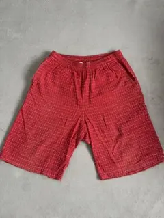 90s RUSTY ショートパンツ 総柄 レッド L サーフ 古着