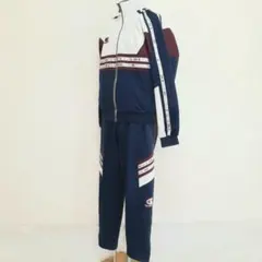 90s△Champion チャンピオン ジャージセット 紺 バックプリント M