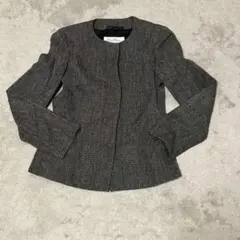 MaxMara ノーカラージャケット ブラック・ホワイト