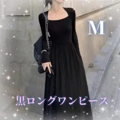 レディース　ワンピース　ロングワンピース　マキシ　韓国　ブラック　黒 M 492