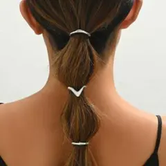 ヘアカフ 3点セット ポニーフック 韓国 高見え メタル ヘアアクセサリー