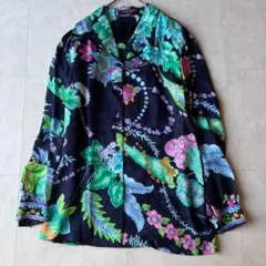 極美品✨LEONARD FASHION 絹100%花柄シルクブラウス 11号のサムネイル