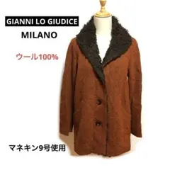 レトロ【ジャンニロ ジュディチェ】ウールコート ジャケット　Mサイズ　ボア襟