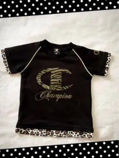 ❤️美品❤️ Champion 半袖Tシャツ 100cm 黒 レオパード柄