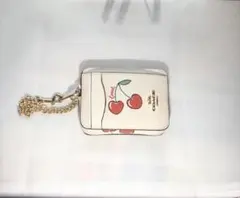 COACH チェリー柄 ジップカードケース パスケース