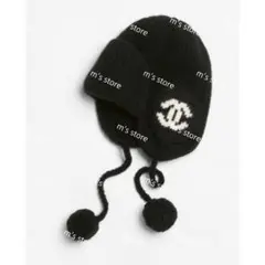 新品 即完売品 CHANEL シャネル ビーニー ニット帽 帽子 ブラック