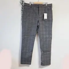 新品未使用 レディース パンツ グレー系チェック 大きいサイズ ストレッチ