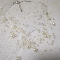パール ビーズ ネックレス ホワイト