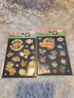 エンジェルブルー　デニムファブリックステッカー　２種類セット