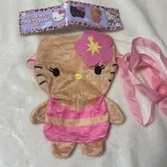 キティちゃん 日焼けキティ ぬいぐるみ ポシェット ポーチ ガチャガチャ