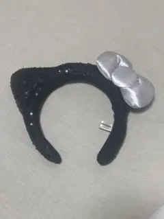 ユニバ キティ カチューシャ 黒 キラキラ