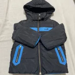 BeBe フード付きダウンコート 黒/青