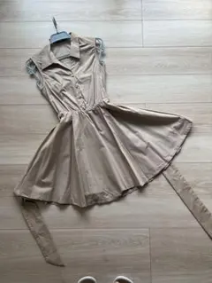 one way ベージュ ノースリーブミニワンピース　Mサイズ