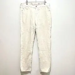 エージー シガレットパンツ スリム 細畝 32R 生成 綿 爽やか 輸入古着のサムネイル