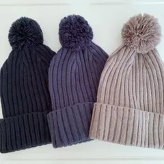 3点セット　ニット帽　キッズ　51〜53cm