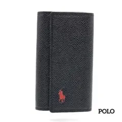 POLO RALPH LAUREN 4連キーケース　ブラック×レッド　レザーのサムネイル
