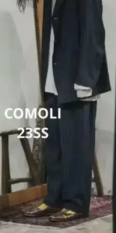 comoli 20ss リネンモール スタンドカラー ジャケット ネイビー 2