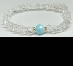 Moco様ご専用✴️ ラリマー　ハーキマーダイヤモンド水晶　天然石ブレスレット