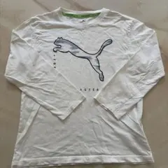 プーマ ロングTシャツ ロゴプリント 速乾 オフホワイト (150) コットン