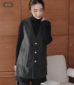 サークルボタンフェイクウールジレベスト　【神戸レタス 新品、未使用】本日中値下げ