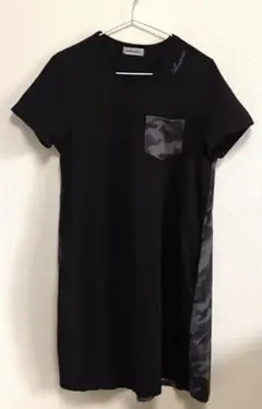 AVIREX Belle 半袖ワンピース S ブラック/迷彩