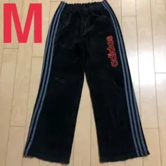 adidasベロアパンツMメンズBLACK送料込み万国旗タグ