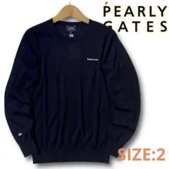 2 定4.1万 パーリーゲイツ カシミヤ100％ ローゲージ ニット セーター