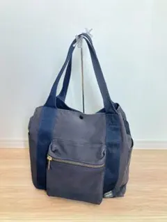 新品同 レスポートサック ボストンバッグ デニムブルー×霜降りベージュ