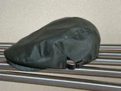 ダークグリーン ハンチング帽 合成皮革