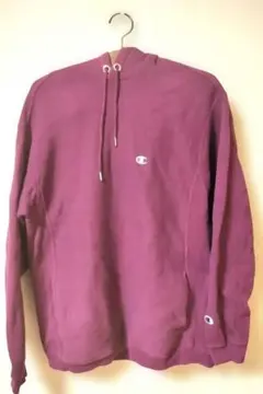 Champion パープル フード付きパーカー 裏起毛の冬商品