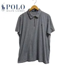 希少　Polo Ralph Lauren ストライプポロシャツ ハーフジップ