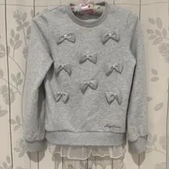 メゾピアノ ♡·͜·ᰔᩚリボンが可愛すぎる！！ トレーナー140cm！！