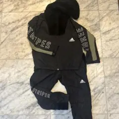 adidas フリースフード付きジャージ　セットアップ