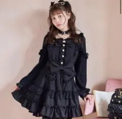 LIZ LISA ティアラリボンティアードワンピース ブラック