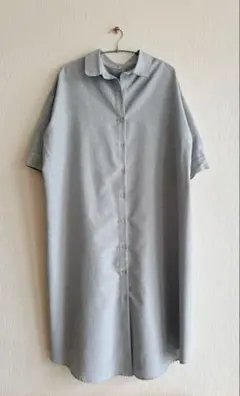 continuer de NICE CLAUP シャツワンピース グレー 半袖