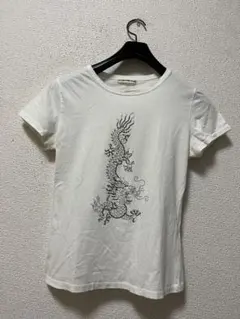 ヴィヴィアンタム ドラゴン刺繍 半袖Tシャツ/1 クリーム ヴィンテージ