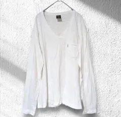 【EDWIN】カットソー 長袖 ロンT ホワイト シンプル カジュアル M