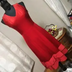 赤 ロングワンピース