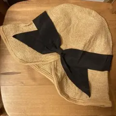 レディース リボン付き折りたたみハット