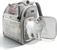 HOVONO 猫 2 匹 キャリー リュック 小型 犬 2段式 ペット - メルカリ