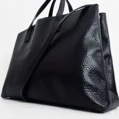 美品✨フルラ 2way トートバッグ A4可 ビジネスバッグ 本革レザー 黒