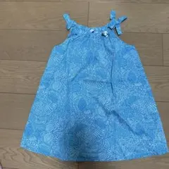 青い花柄ノースリーブワンピースのサムネイル