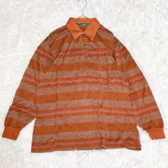 M0160 【アーノルドパーマー】 長袖ポロシャツ エスニック柄 ロングスリーブ